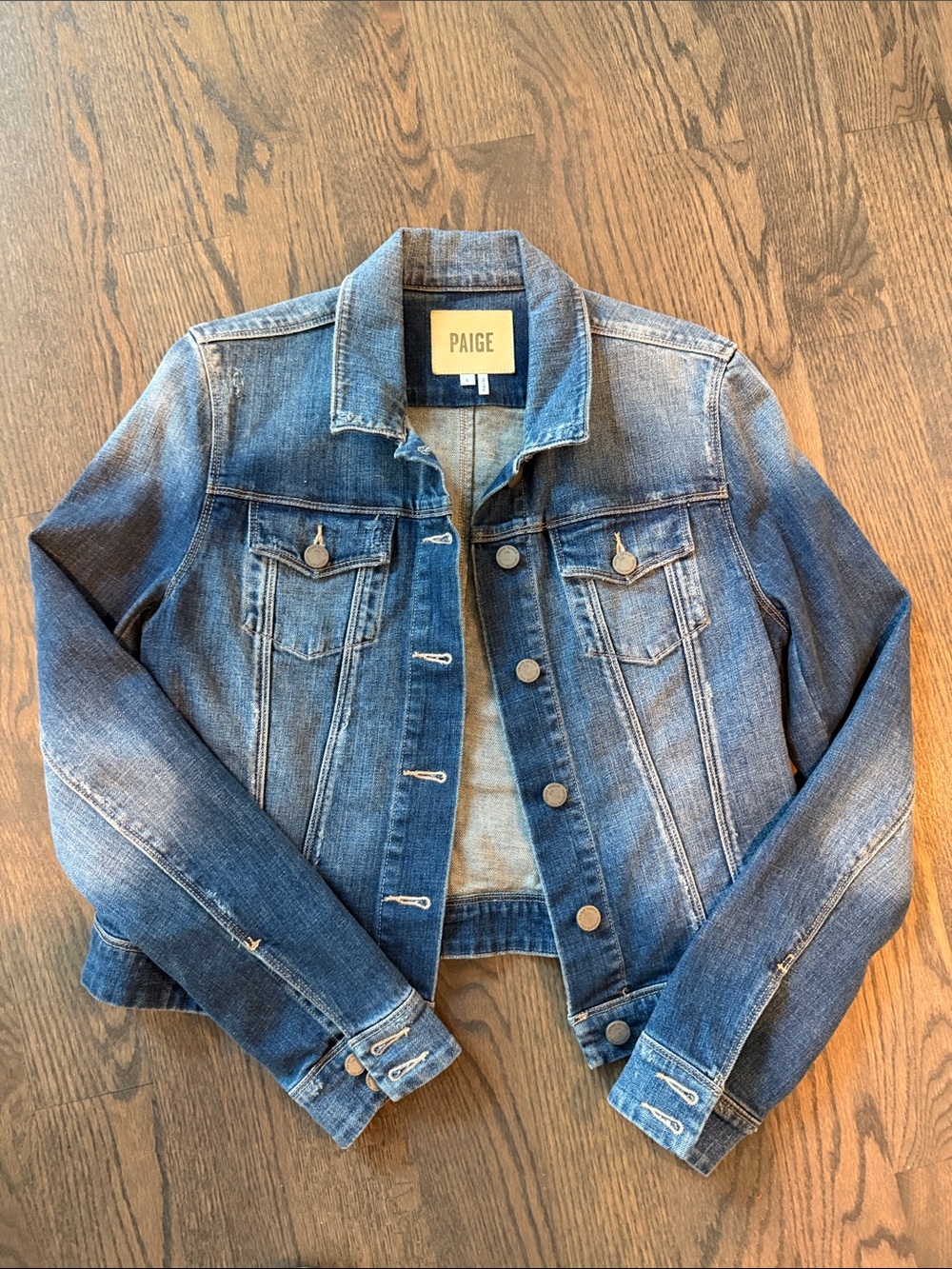 PAIGE Faded Blue Denim Jacket L